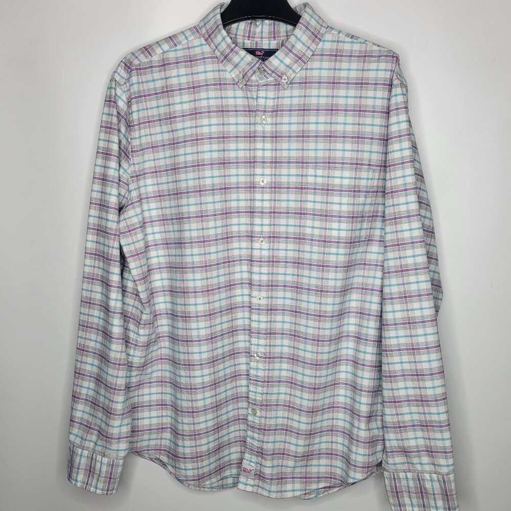 Vineyard Vines Size XL Slim Fit Murray Shirt Mens XLarge Blue Long Sleeve Cotton